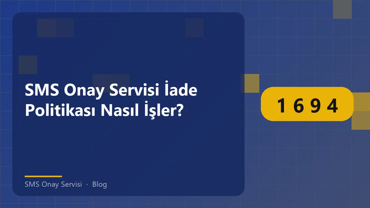 SMS Onay Servisi iade politikası hakkında bilgi veren bir grafik.